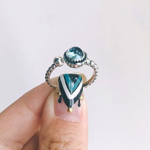Bague Ouverte En Topaze Pour Femmes, Nouveau Design Original Cratif, Perle Ronde, Rglable, Style Boho, Breloque Rtro, Marque De Bijoux En Argent