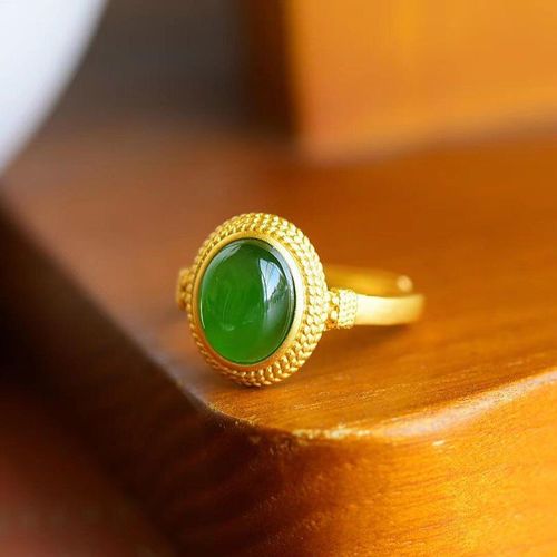 Bague Ovale En Jaspe Hetian Naturel Pour Femmes, Nouveau, Artisanat Ancien Incrust De Fleurs De Sol, Personnalit Simple, Bague Ouverte Ajustable