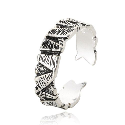 Bague Rtro En Alliage Pour Hommes Et Femmes, Bague Avec Motif De Pierre, Style Coren, Style Hip Hop, Bijoux De Doigt, Ouverture Rglable