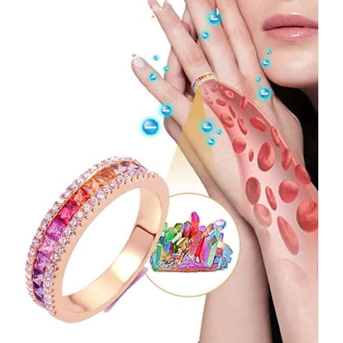 Bague Spinni En Tourmaline Arc-En-Ciel, Bague En Cristal De Quartz, Bague Arc-En-Ciel D'ternit, Bague En Zircone Cubique Arc-En-Ciel Ouverte En Or