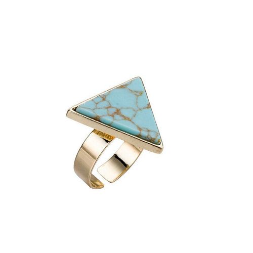 Bague Triangle En Marbre Pour Femmes, Nouvelle Collection 20034, Anneaux Punk En Forme De Triangle, Pierre Bleue Et Blanche, Taille Libre, Meilleur Cadeau De Fte