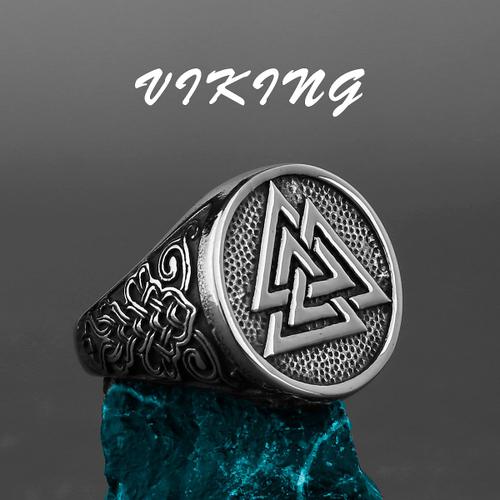 Bague Viking Nordique En Acier Inoxydable, Avec Ancre, Boussole, Arbre De Vie, Rune Viking, Loup, Hommes Et Femmes, Bijoux D'usine, Vente En Gros