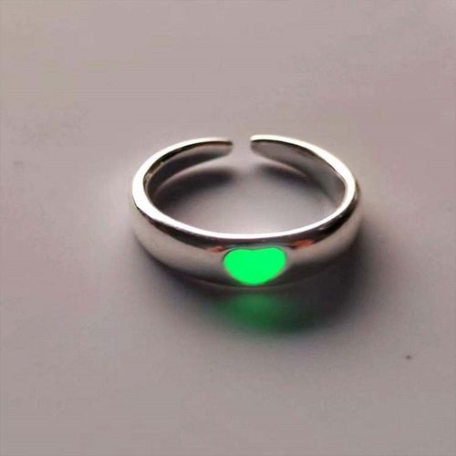 Bagues De Couple toiles Shoes Pour Femmes,Bleu,Vert,Document En Argent Simple,Brille Dans Le Noir,Matiques Rglables,Bijoux Cadeaux,Mode