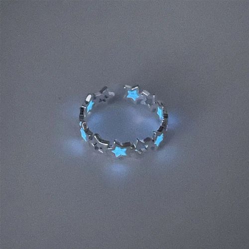 Bagues De Couple toiles Shoes Pour Femmes,Bleu,Vert,Document En Argent Simple,Brille Dans Le Noir,Matiques Rglables,Bijoux Cadeaux,Mode