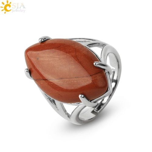 Bagues En Pierre De Cristal Naturel Pour Femmes, Quartz Rose Lapis, Cabochon En Forme D'oeil De Cheval, Mode, Redimensionnables G574