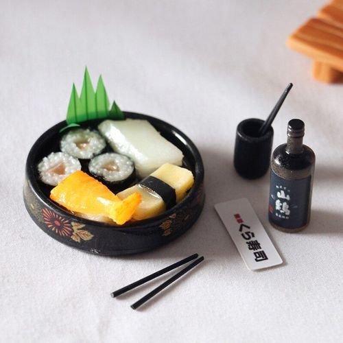 Baguettes De Sushi Japonais Miniatures, 4 Pices/Ensemble, Jouet Avec Assiette, Shochu Dollhouse, Nourriture  chelle, Jeu De Rle Pour Enfants, Ensemble De Cuisine Qx2d
