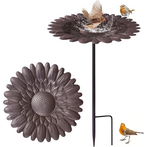 Outsunny Bain D'oiseaux Debout, Bain D'oiseaux En Plastique, Bassin D