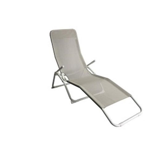 Bain De Soleil 2 Positions Acier Gris Clair Assise Sable Milan Hyba - La Boite