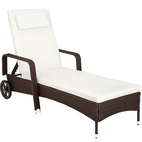 Bain De Soleil Mtal 6 Positions Avec Roulettes - Marron Marbr