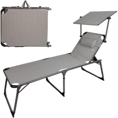 Bain De Soleil Pliant Avec Parasol Et Coussin De Plage Aktive