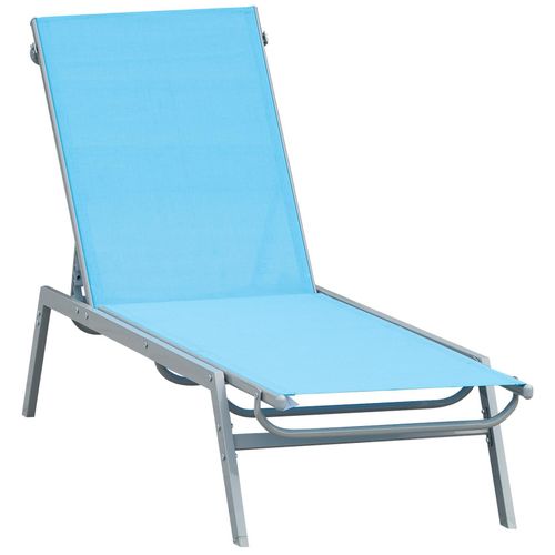 Bain De Soleil Transat Design Contemporain Dim. 1,7l X 0,58l X 0,97h M Dossier Inclinable Multi-Positions Mtal poxy Textilne