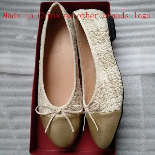 Ballerines Classiques En Cuir Pour Femmes,Chaussures Plates,Tweed Grill,N?Ud D'pissure,Rond,Mode Basique,Deux Documents,2024 - 40