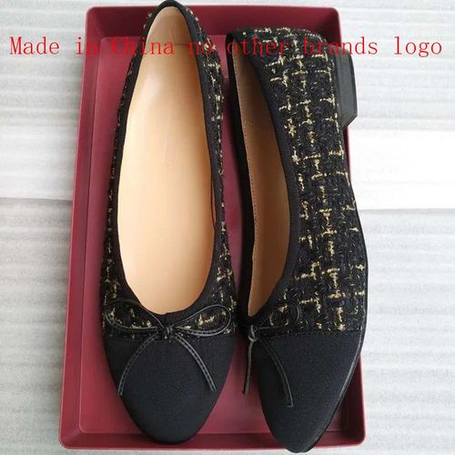 Ballerines Classiques En Cuir Pour Femmes,Chaussures Plates,Tweed Grill,N?Ud D'pissure,Rond,Mode Basique,Deux Documents,2024 - 38