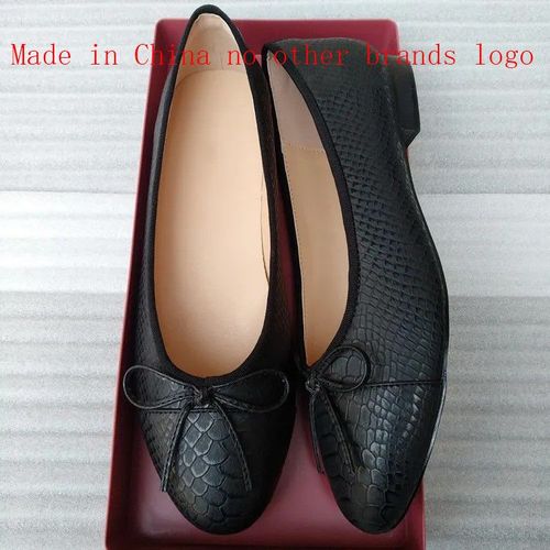 Ballerines Classiques En Cuir Pour Femmes,Chaussures Plates,Tweed Grill,N?Ud D'pissure,Rond,Mode Basique,Deux Documents,2024 - 39