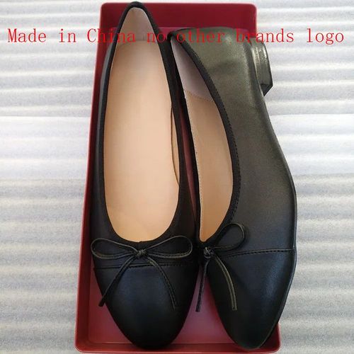 Ballerines Classiques En Cuir Pour Femmes,Chaussures Plates,Tweed Grill,N?Ud D'pissure,Rond,Mode Basique,Deux Documents,2024 - 36