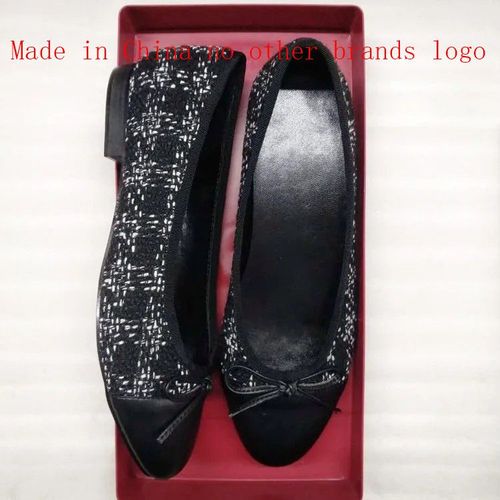 Ballerines Classiques En Cuir Pour Femmes,Chaussures Plates,Tweed Grill,N?Ud D'pissure,Rond,Mode Basique,Deux Documents,2024 - 42