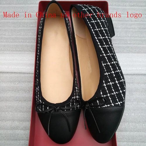 Ballerines Classiques En Cuir Pour Femmes,Chaussures Plates,Tweed Grill,N?Ud D'pissure,Rond,Mode Basique,Deux Documents,2024 - 40