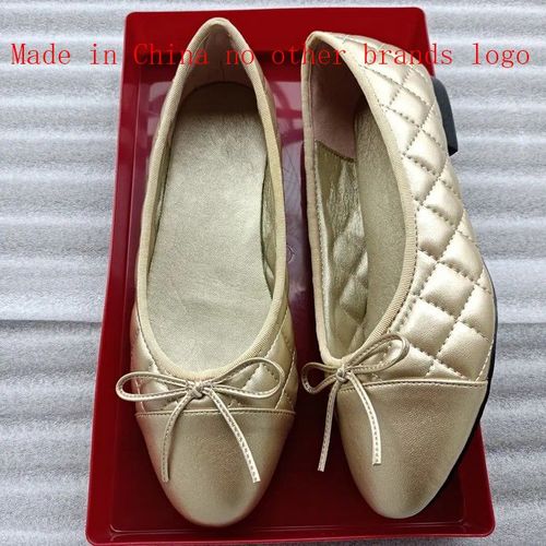 Ballerines Classiques En Cuir Pour Femmes,Chaussures Plates,Tweed Grill,N?Ud D'pissure,Rond,Mode Basique,Deux Documents,2024 - 36