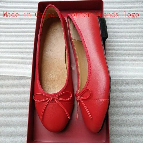 Ballerines Classiques En Cuir Pour Femmes,Chaussures Plates,Tweed Grill,N?Ud D'pissure,Rond,Mode Basique,Deux Documents,2024 - 39