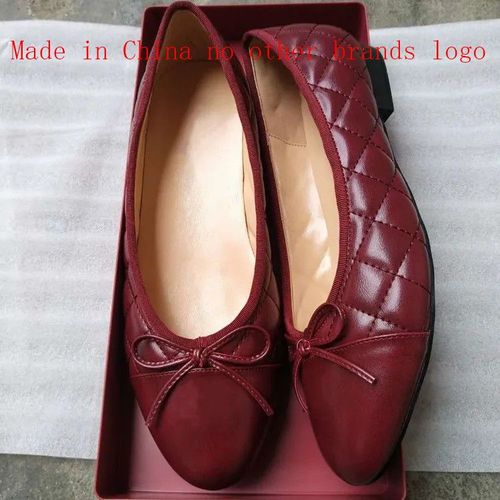 Ballerines Classiques En Cuir Pour Femmes,Chaussures Plates,Tweed Grill,N?Ud D'pissure,Rond,Mode Basique,Deux Documents,2024 - 42