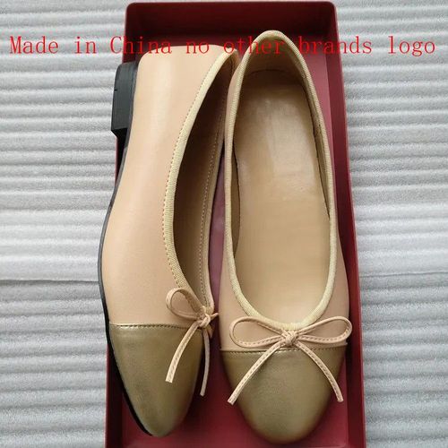 Ballerines Classiques En Cuir Pour Femmes,Chaussures Plates,Tweed Grill,N?Ud D'pissure,Rond,Mode Basique,Deux Documents,2024 - 35
