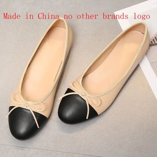 Ballerines Classiques En Cuir Pour Femmes,Chaussures Plates,Tweed Grill,N?Ud D'pissure,Rond,Mode Basique,Deux Documents,2024 - 39