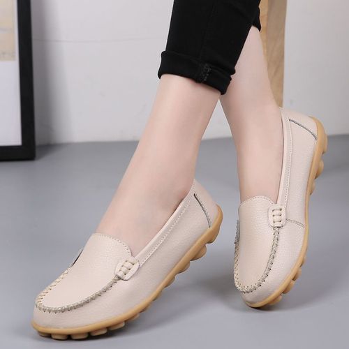Ballerines En Cuir Dcoupes Pour Femmes,Mocassins Respirants,Chaussures Bateau,Ballerines Dcontractes,2024 - 35