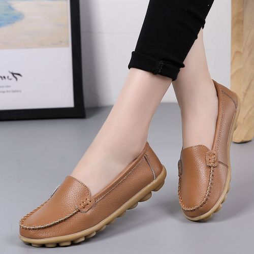 Ballerines En Cuir Dcoupes Pour Femmes,Mocassins Respirants,Chaussures Bateau,Ballerines Dcontractes,2024 - 35