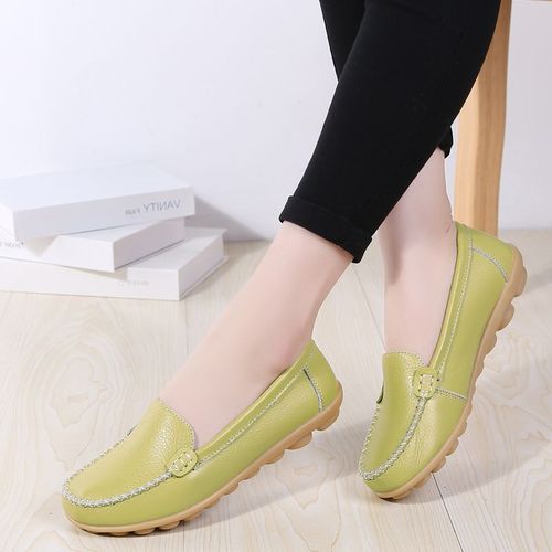 Ballerines En Cuir Dcoupes Pour Femmes,Mocassins Respirants,Chaussures Bateau,Ballerines Dcontractes,2024 - 37
