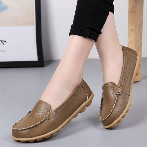 Ballerines En Cuir Dcoupes Pour Femmes,Mocassins Respirants,Chaussures Bateau,Ballerines Dcontractes,2024 - 37