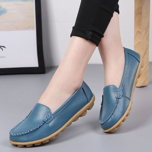 Ballerines En Cuir Dcoupes Pour Femmes,Mocassins Respirants,Chaussures Bateau,Ballerines Dcontractes,2024 - 37