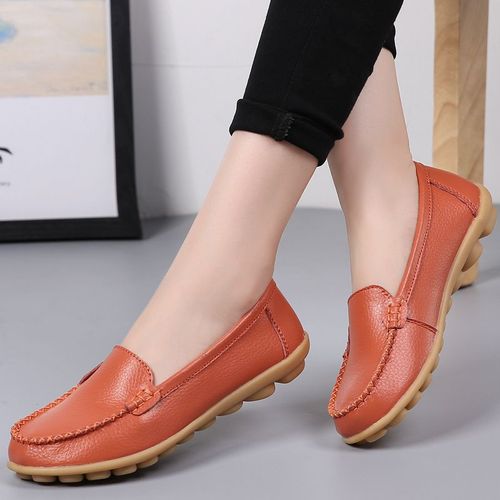 Ballerines En Cuir Dcoupes Pour Femmes,Mocassins Respirants,Chaussures Bateau,Ballerines Dcontractes,2024 - 35