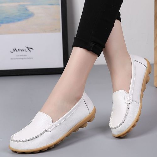 Ballerines En Cuir Dcoupes Pour Femmes,Mocassins Respirants,Chaussures Bateau,Ballerines Dcontractes,2024 - 37