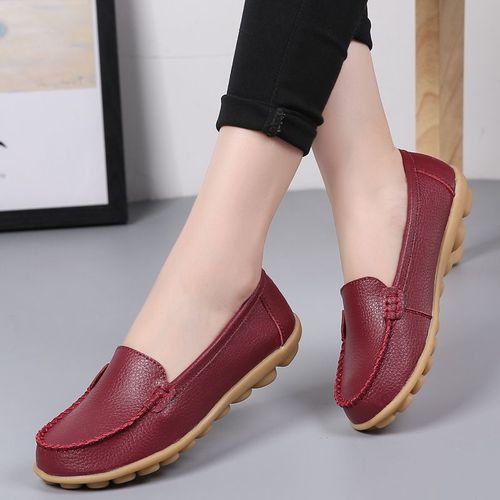 Ballerines En Cuir Dcoupes Pour Femmes,Mocassins Respirants,Chaussures Bateau,Ballerines Dcontractes,2024 - 37