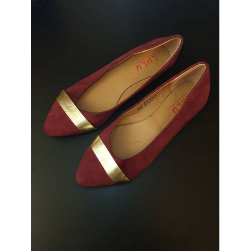 Ballerines Rouges Aspect Daim. - 38