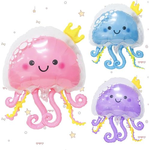 Ballon Gant Xxl En Aluminium Mduse D'animaux Marins 73 X 93 Cm - Ballon Gant  L'hlium - Monde Sous-Marin - Anniversaire D'enfant - Motif Animaux Ocan - Cadeau D'anniversaire D'enfant
