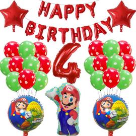 Ballons Avec Numeros Super Mario Freres 39 Pieces Decor De Fete D Anniversaire Pour Garcon Et Fille En Latex Vert Rouge Dessin Anime Fournitures Cadeau Vert Menthe Rakuten