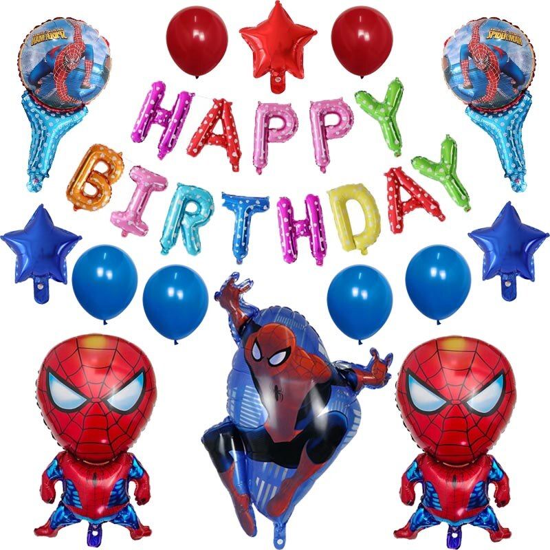 Ballons En Feuille Spiderman 1 Lot Ballon De Super Heros Spiderman Captain America Iron Man Pour Enfants Jouets De Decoration De Fete D Anniversaire Balle Ronde Vert Armee Rakuten