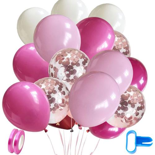 Ballons Mmtx, Hlium En Latex D'anniversaire Avec Confettis Bleus Et Blancs Goodnice
