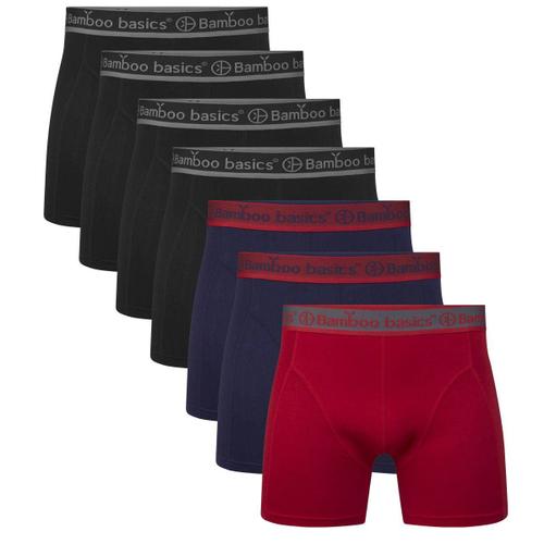 Bamboo Basics Boxer Homme, Pack De 7 - Rico7p, Respirant, Single Jersey Noir/Rouge/Bleu Xl (X-Large)