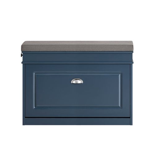 Banc  Chaussures Avec 1 Abattant Et 1 Tiroir Effet Bois Bleu
