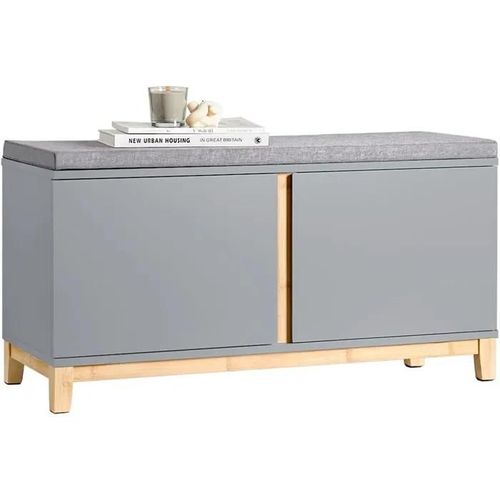 Banc  Chaussures Banc De Rangement Meuble  Chaussures Avec Sige Rembourr Et 2 Portes, Fsr117-Hg