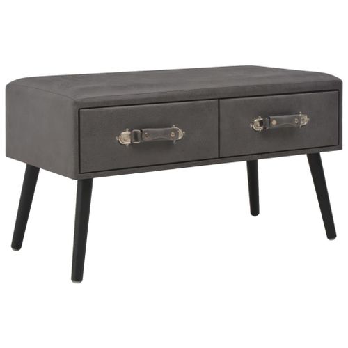 Vidaxl Banc Avec Tiroirs 80 Cm Gris Similicuir