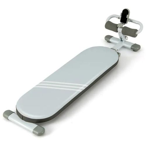 Banc D'entranement Multifonction Pliable Costway-3 Angles Rglables-Longueur 120-137cm-Support De Tlphone-Sige En Cuir Pvc-Bleu