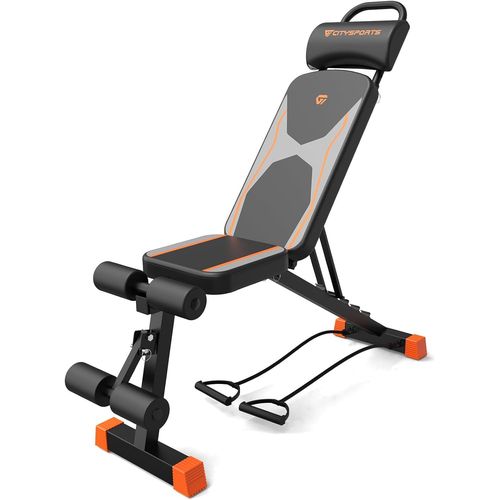 Banc D'haltres Multifonctionnel Rglable, Banc Multifonctionnel Avec Sangles D'entranement, Sige Confortable, Facilement Pliable, Adapt Aux Utilisateurs  Domicile Et Au Bureau Black