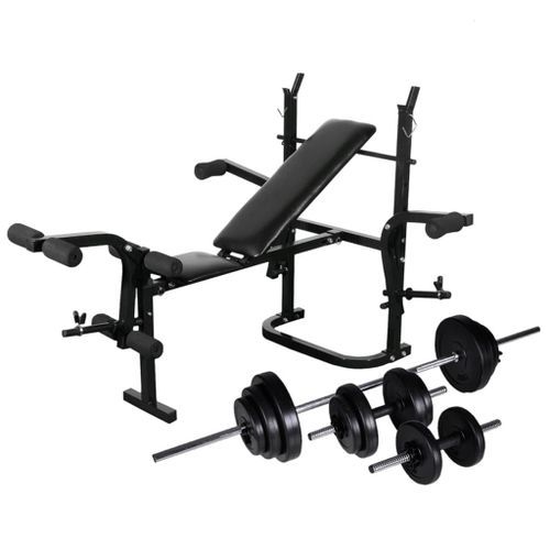 Banc De Musculation Complet D'entranement Avec Support De Poids Jeu D'haltres 30,5 Kg Helloshop26 02_0000019