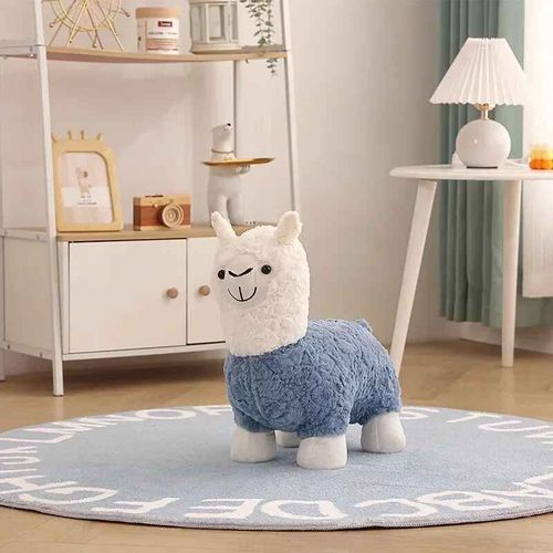 Banc De Tabouret Mobile De Piste Proxy Pour Enfants,Sige De Dessin,Alpaga,Chaussure De Salon,Loisirs,Animal Mignon Cratif,Meubles Ottomans - Type Bleu