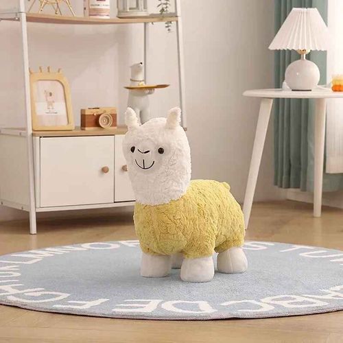 Banc De Tabouret Mobile De Piste Proxy Pour Enfants,Sige De Dessin,Alpaga,Chaussure De Salon,Loisirs,Animal Mignon Cratif,Meubles Ottomans - Type Yellow