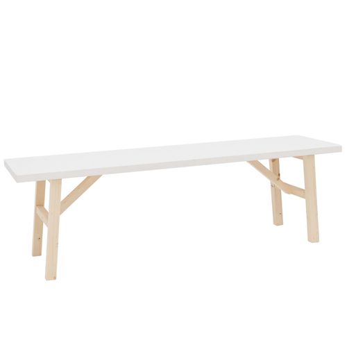Banc En Bois De Sapin Blanc 150x45cm