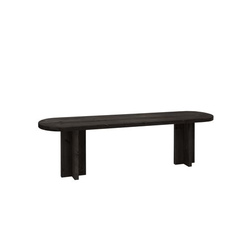 Banc En Bois De Sapin Noir 120x45cm